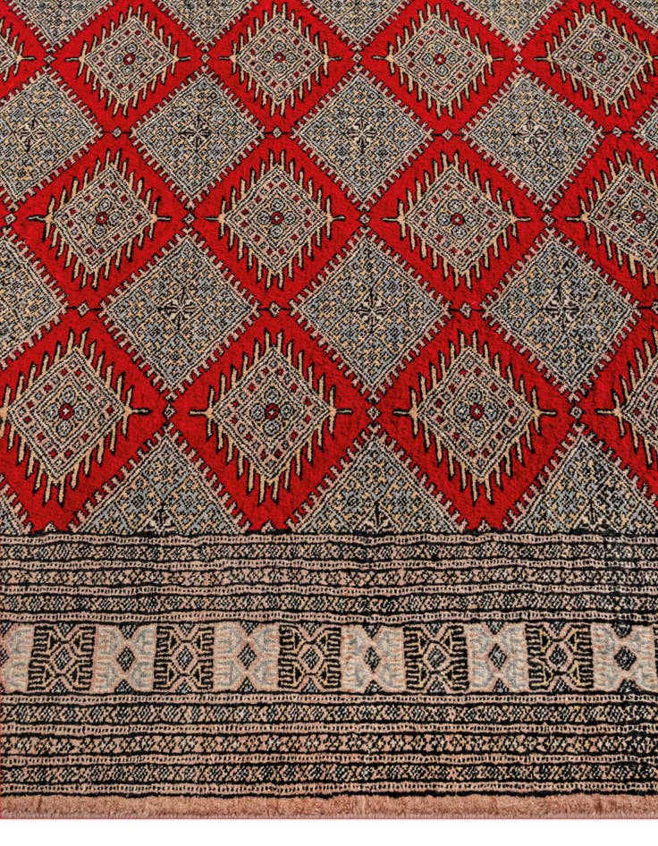 Detail image of  5' 1 x 8' 8  Hand Knotted Bokhara Oriental Wool Rug