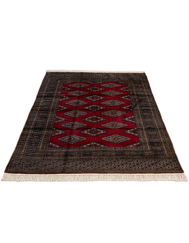 Detail image of  4' 1 x 6' 2  Hand Knotted Bokhara Oriental Wool Rug