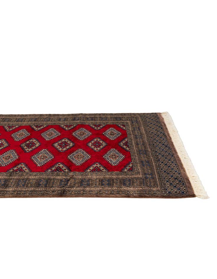 Detail image of  4' 1 x 6' 2  Hand Knotted Bokhara Oriental Wool Rug