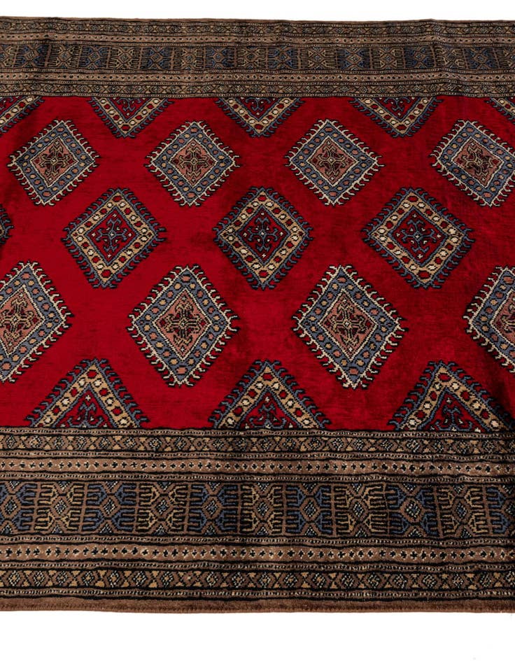 Detail image of  4' 1 x 6' 2  Hand Knotted Bokhara Oriental Wool Rug