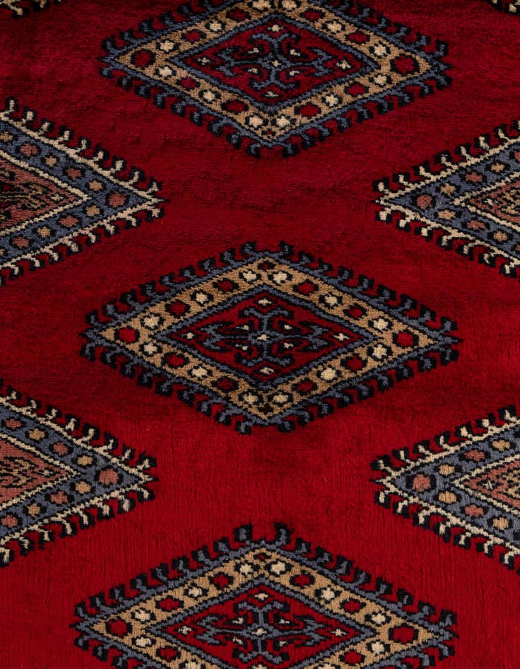 Detail image of  4' 1 x 6' 2  Hand Knotted Bokhara Oriental Wool Rug