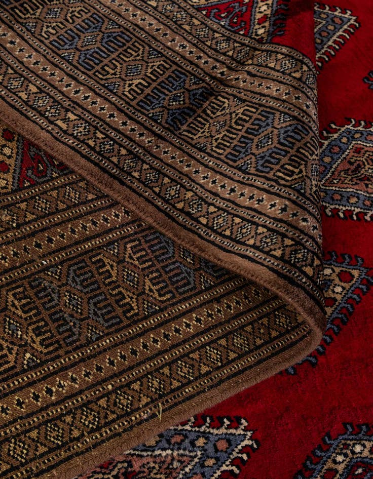 Detail image of  4' 1 x 6' 2  Hand Knotted Bokhara Oriental Wool Rug