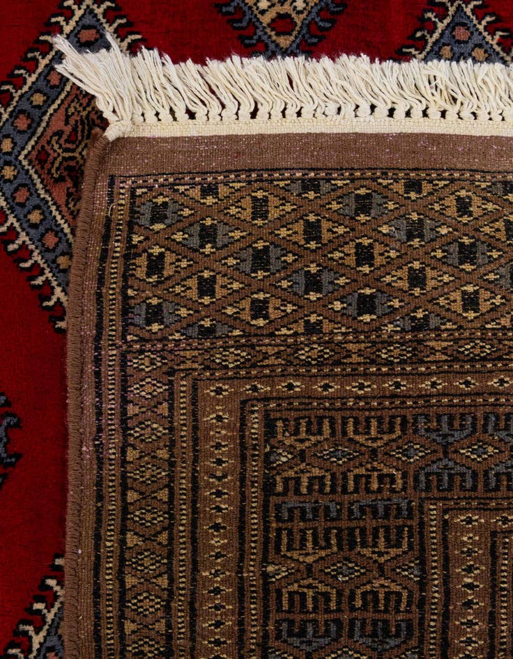 Detail image of  4' 1 x 6' 2  Hand Knotted Bokhara Oriental Wool Rug