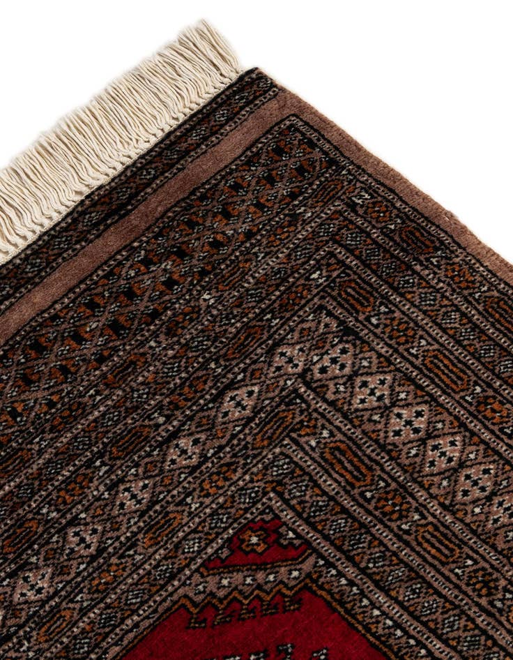 Detail image of  4' 1 x 6' 3  Hand Knotted Bokhara Oriental Wool Rug