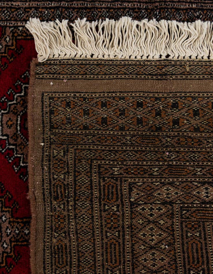 Detail image of  4' 1 x 6' 3  Hand Knotted Bokhara Oriental Wool Rug