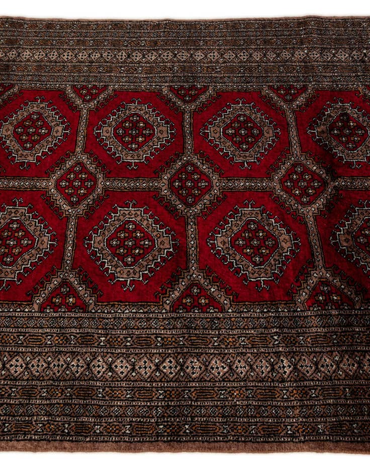 Detail image of  4' 1 x 6' 3  Hand Knotted Bokhara Oriental Wool Rug