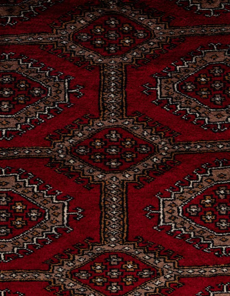 Detail image of  4' 1 x 6' 3  Hand Knotted Bokhara Oriental Wool Rug