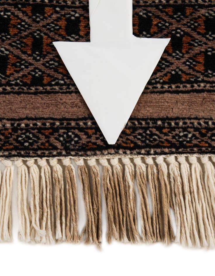 Detail image of  4' 1 x 6' 3  Hand Knotted Bokhara Oriental Wool Rug