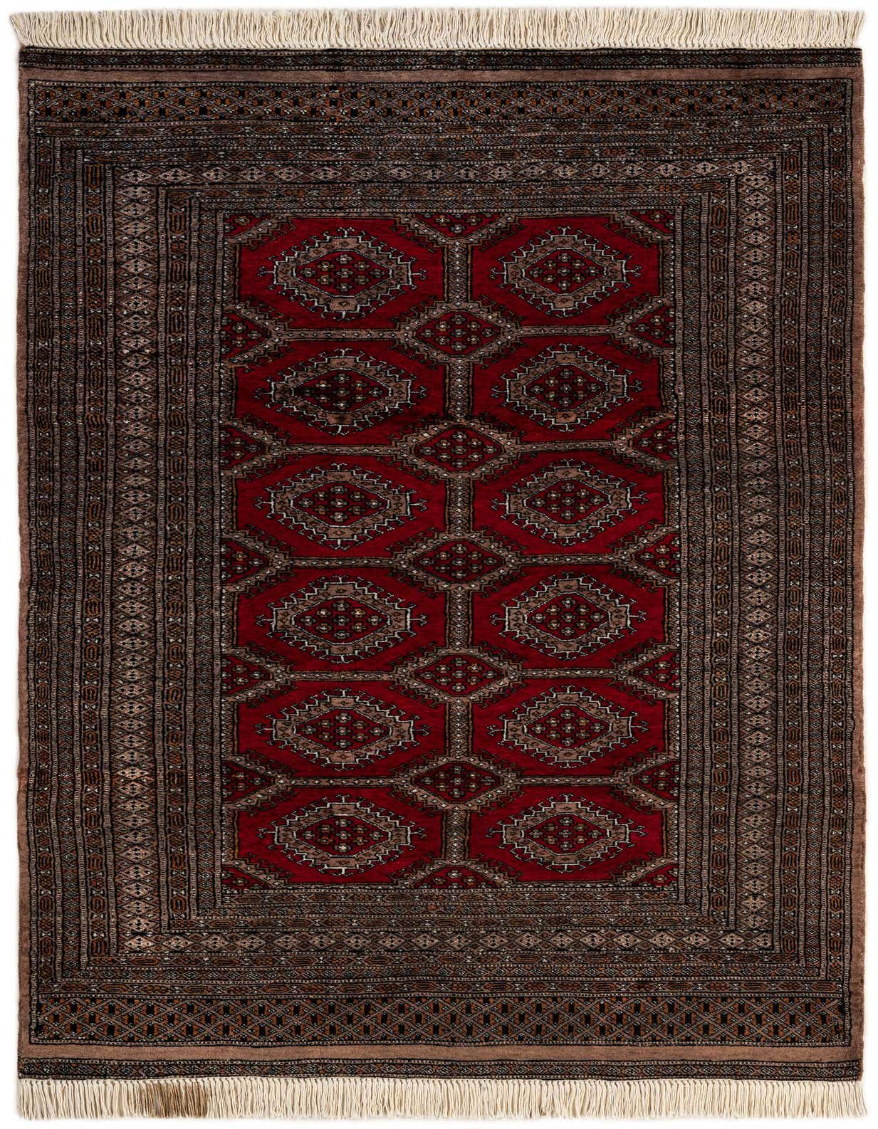 Primary image  4' 1 x 6' 3  Hand Knotted Bokhara Oriental Wool Rug