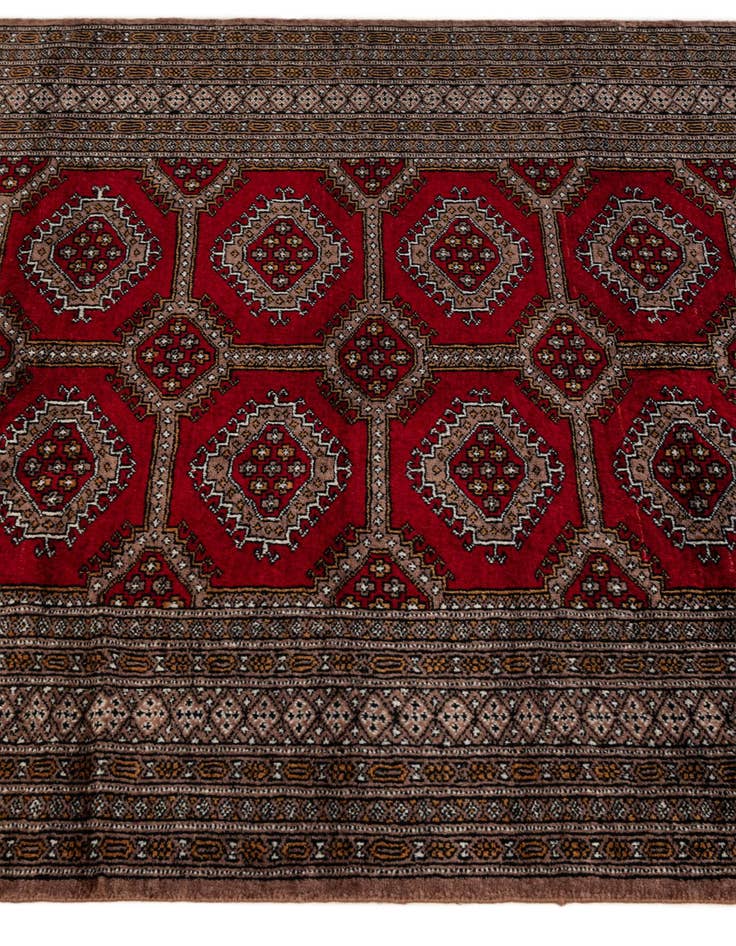 Detail image of  4' 1 x 5' 11  Hand Knotted Bokhara Oriental Wool Rug