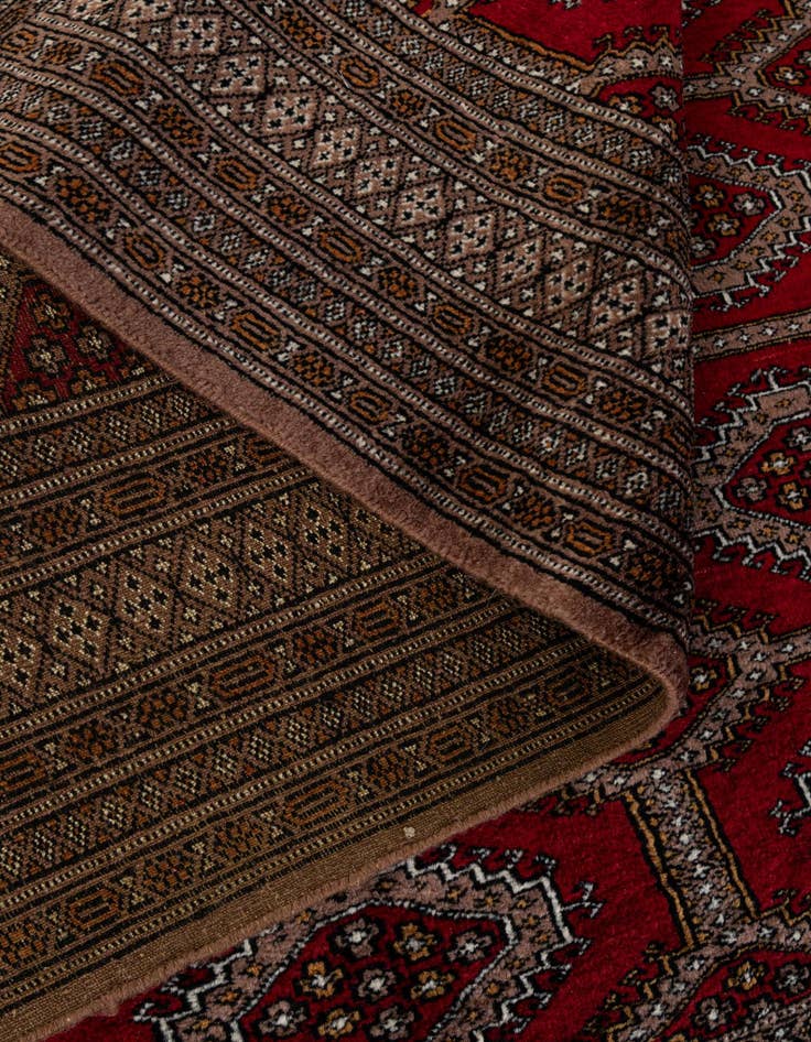 Detail image of  4' 1 x 5' 11  Hand Knotted Bokhara Oriental Wool Rug