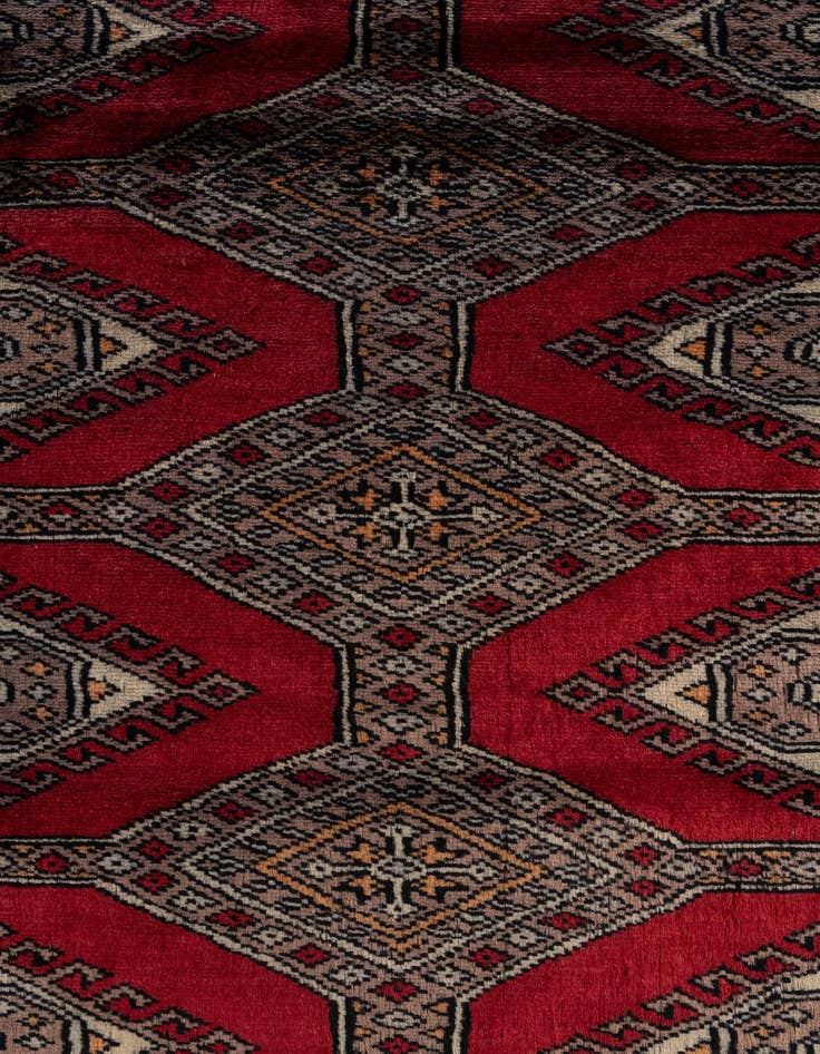 Detail image of  4' 2 x 6' 4  Hand Knotted Bokhara Oriental Wool Rug