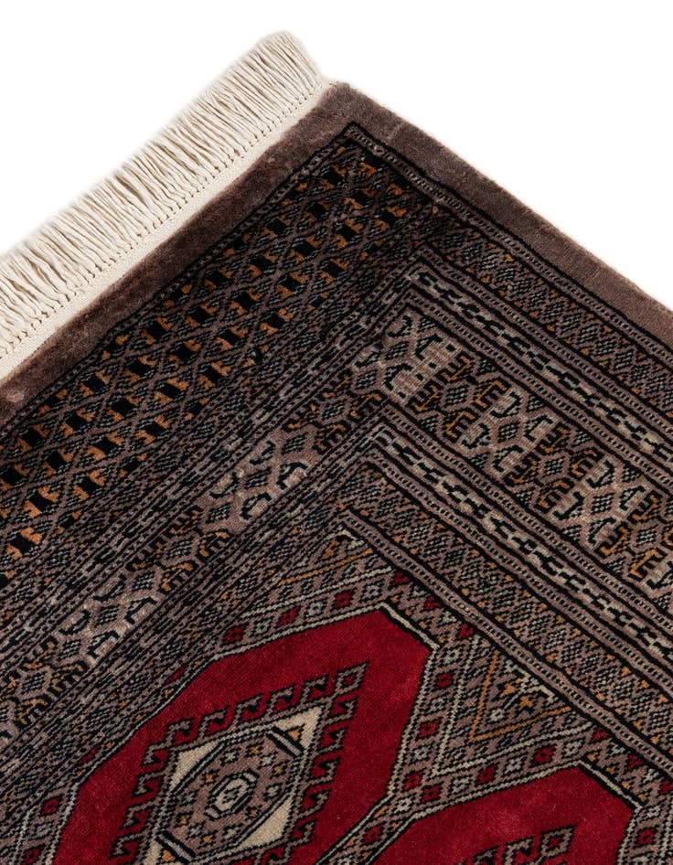 Detail image of  4' 2 x 6' 4  Hand Knotted Bokhara Oriental Wool Rug