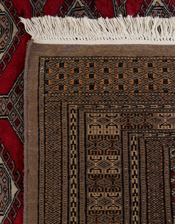 Detail image of  4' 2 x 6' 4  Hand Knotted Bokhara Oriental Wool Rug