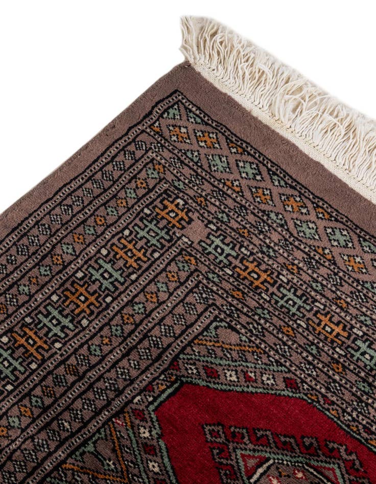 Detail image of  4' x 6' 1  Hand Knotted Bokhara Oriental Wool Rug