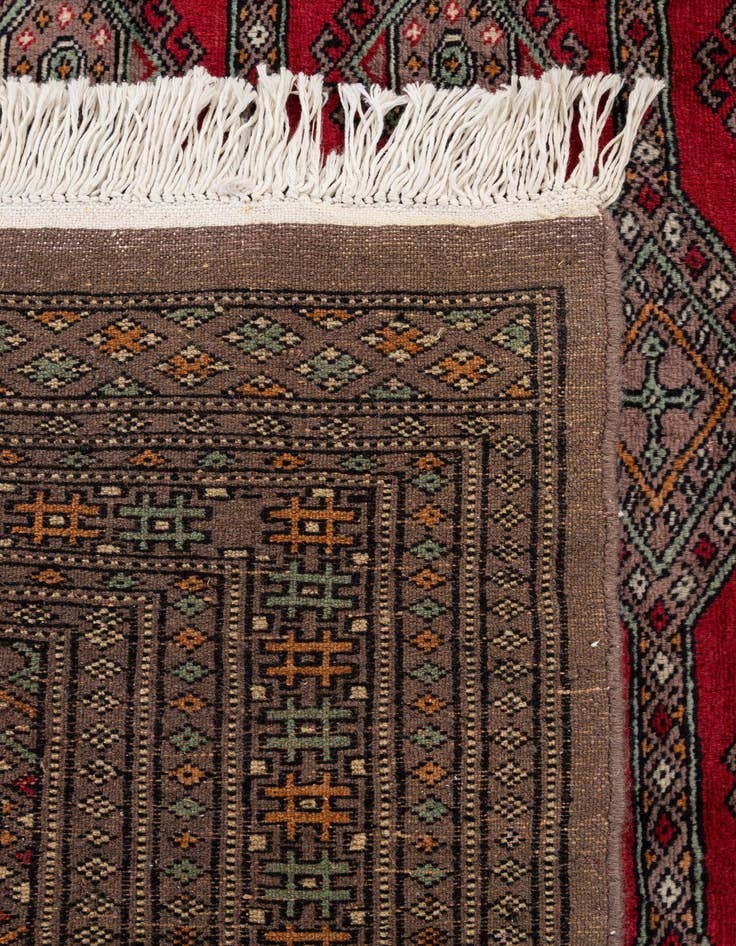 Detail image of  4' x 6' 1  Hand Knotted Bokhara Oriental Wool Rug