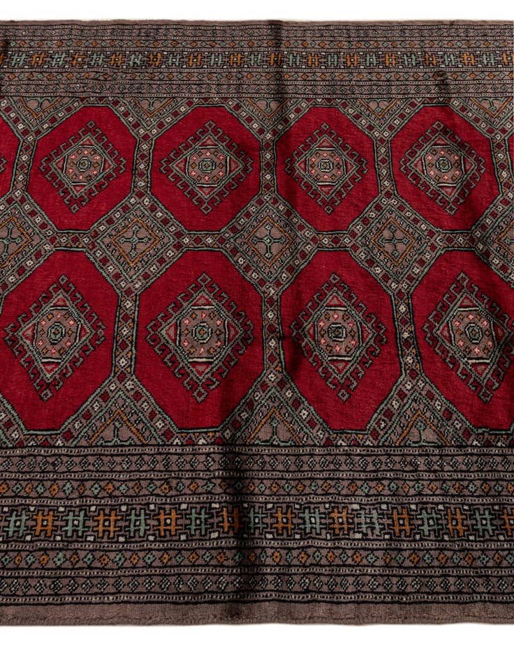 Detail image of  4' x 6' 1  Hand Knotted Bokhara Oriental Wool Rug