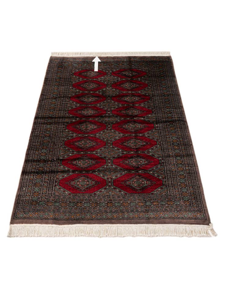 Detail image of  4' x 6' 1  Hand Knotted Bokhara Oriental Wool Rug