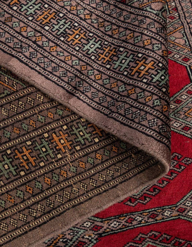 Detail image of  4' x 6' 1  Hand Knotted Bokhara Oriental Wool Rug