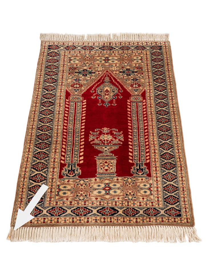 Detail image of  2' 8 x 3' 11  Hand Knotted Bokhara Oriental Wool Rug