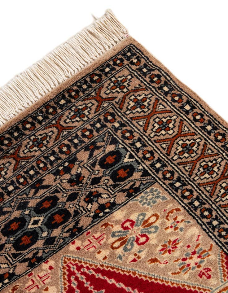 Detail image of  2' 7 x 4'  Hand Knotted Bokhara Oriental Wool Rug