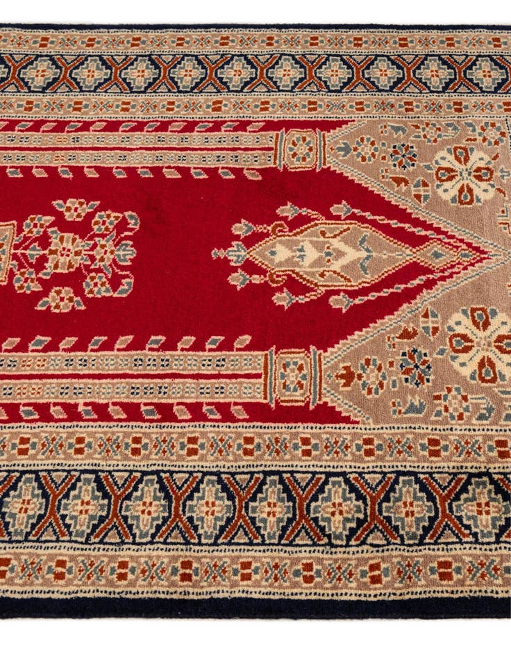 Detail image of  2' 8 x 4' 2  Hand Knotted Bokhara Oriental Wool Rug
