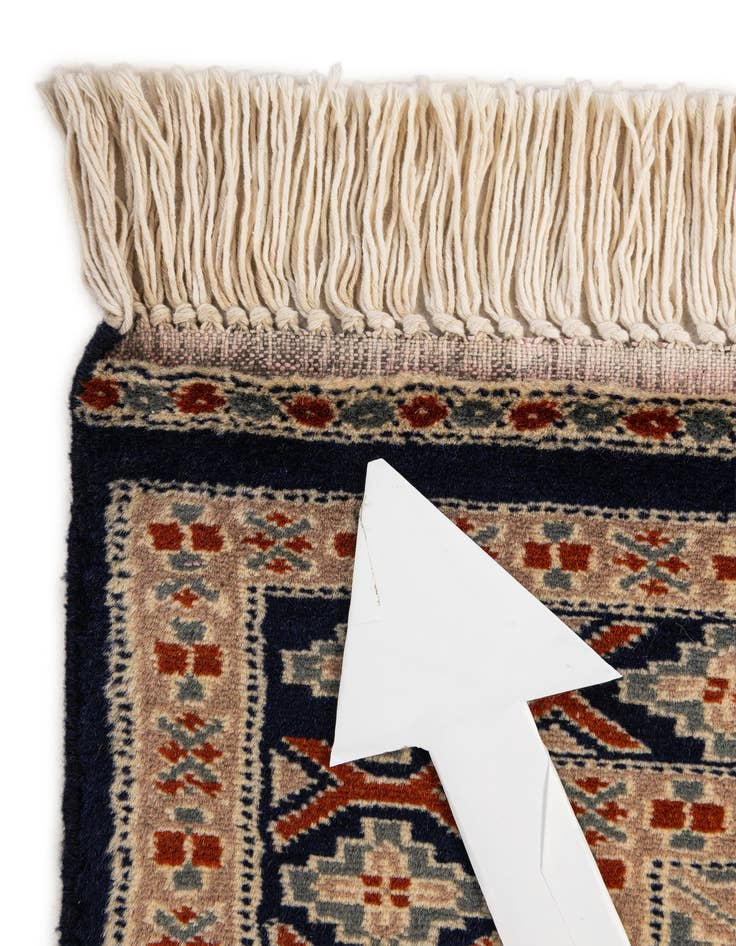 Detail image of  2' 8 x 4' 2  Hand Knotted Bokhara Oriental Wool Rug