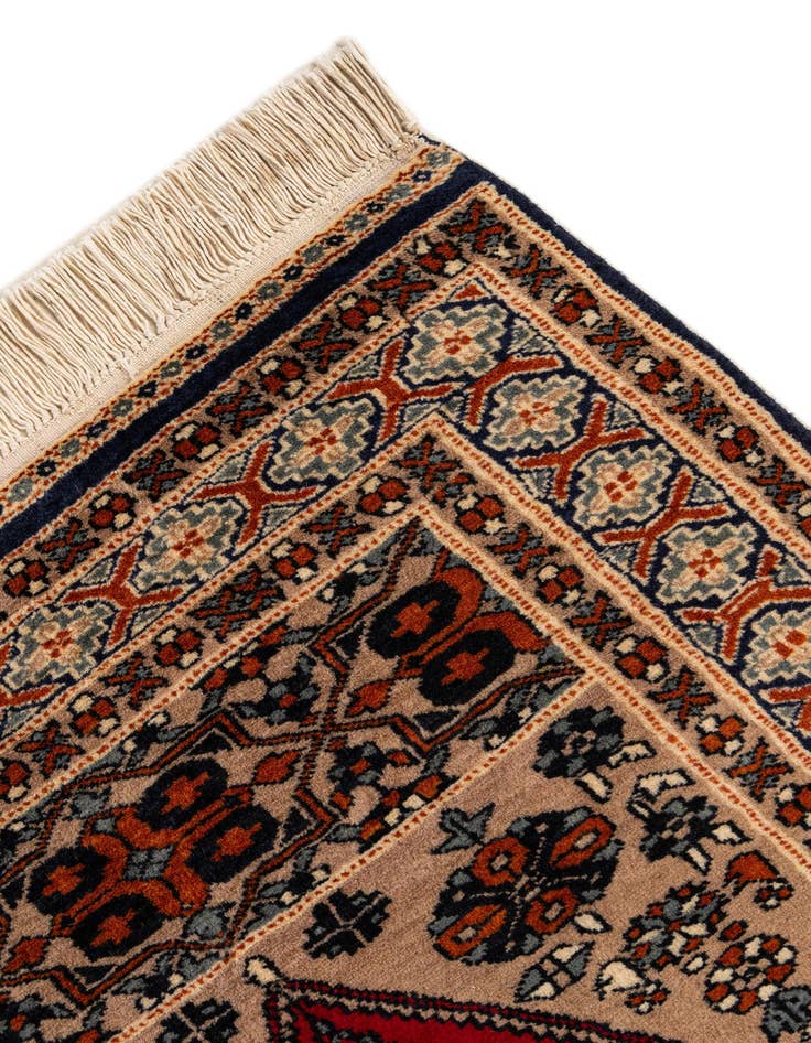 Detail image of  2' 8 x 4' 3  Hand Knotted Bokhara Oriental Wool Rug