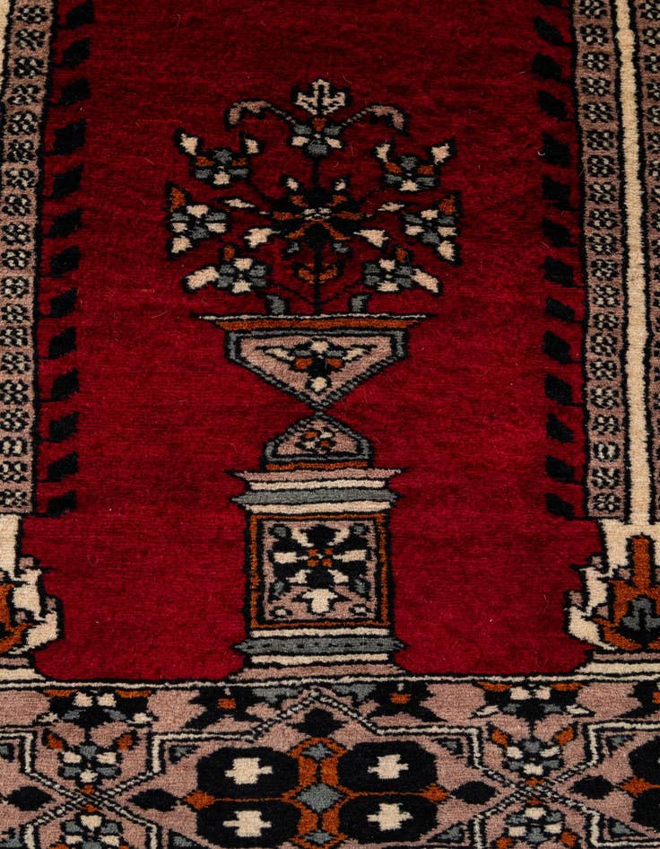 Detail image of  2' 7 x 4' 7  Hand Knotted Bokhara Oriental Wool Rug