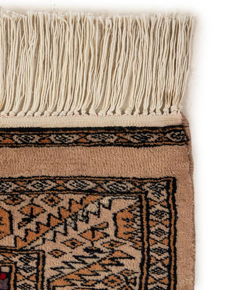 Detail image of  4' 3 x 6' 1  Hand Knotted Bokhara Wool Rug