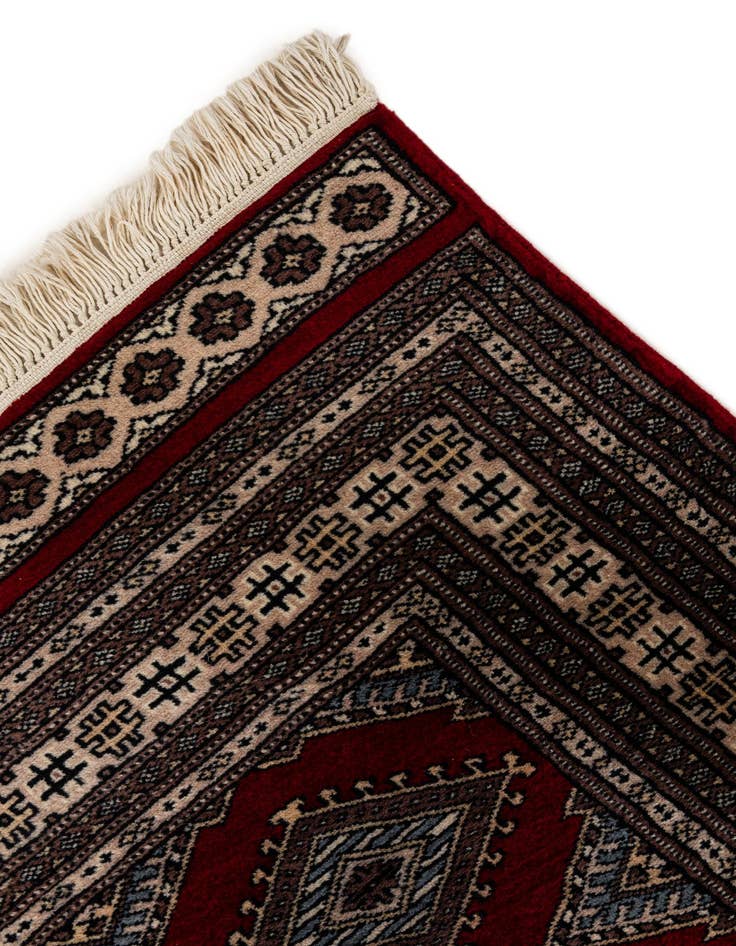 Detail image of  4' 2 x 6' 6  Hand Knotted Bokhara Oriental Wool Rug