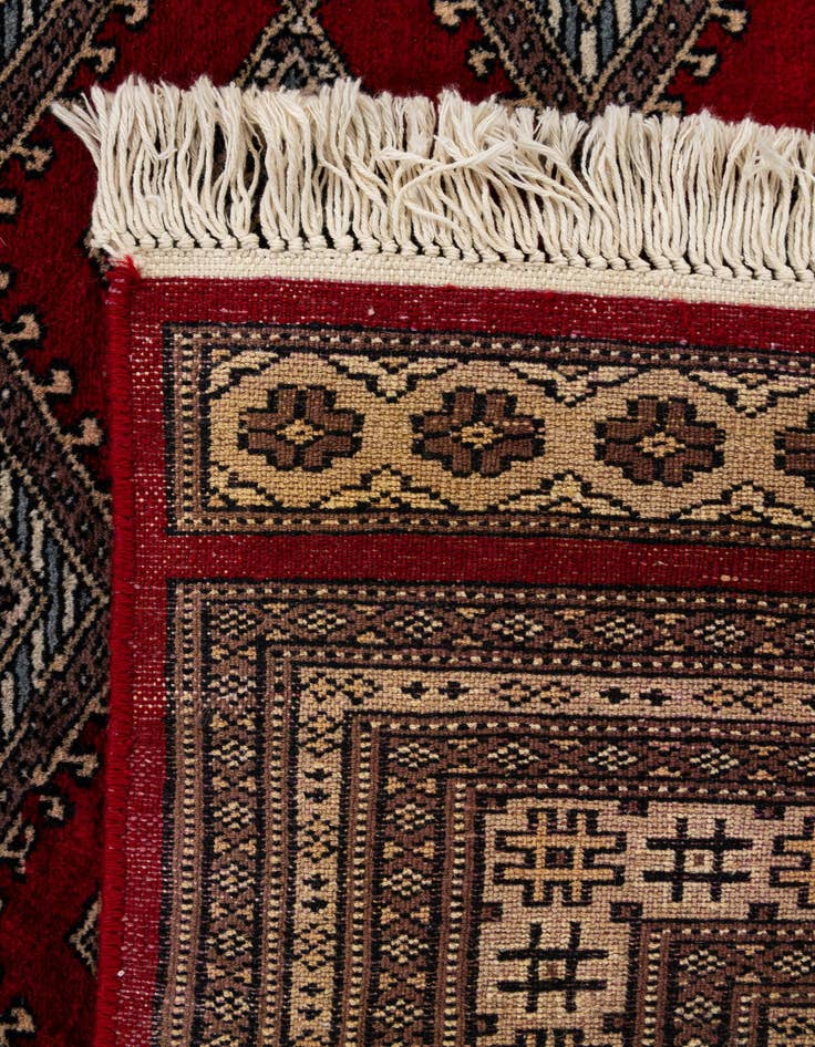 Detail image of  4' 2 x 6' 6  Hand Knotted Bokhara Oriental Wool Rug