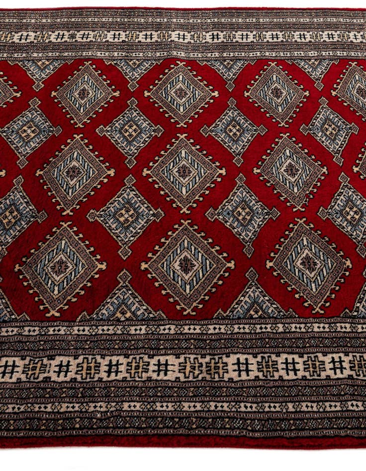 Detail image of  4' 2 x 6' 6  Hand Knotted Bokhara Oriental Wool Rug