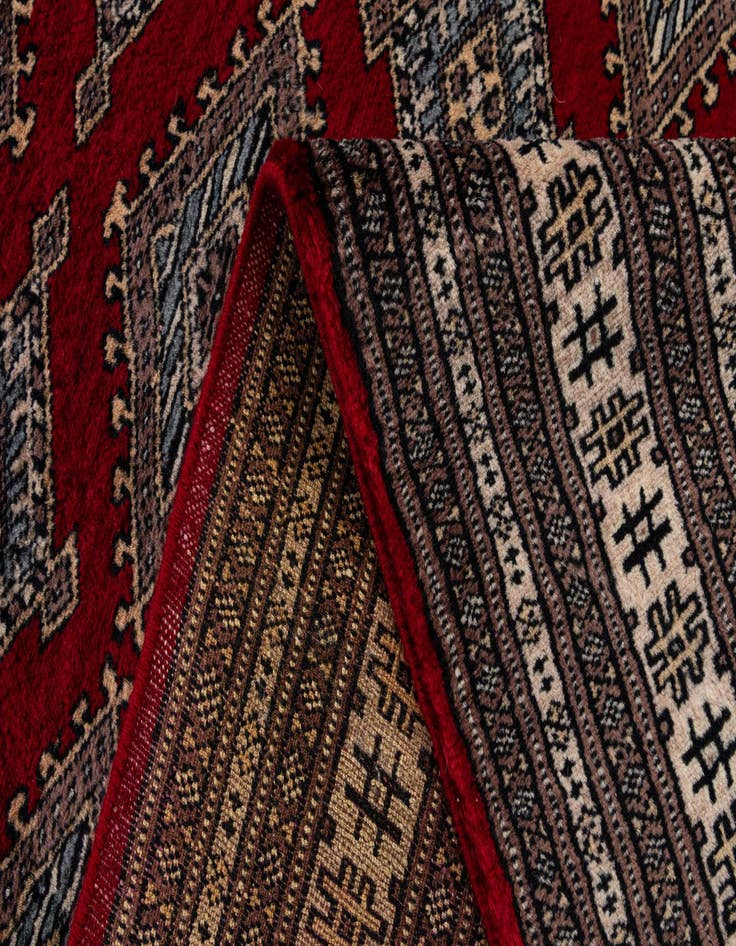 Detail image of  4' 2 x 6' 6  Hand Knotted Bokhara Oriental Wool Rug