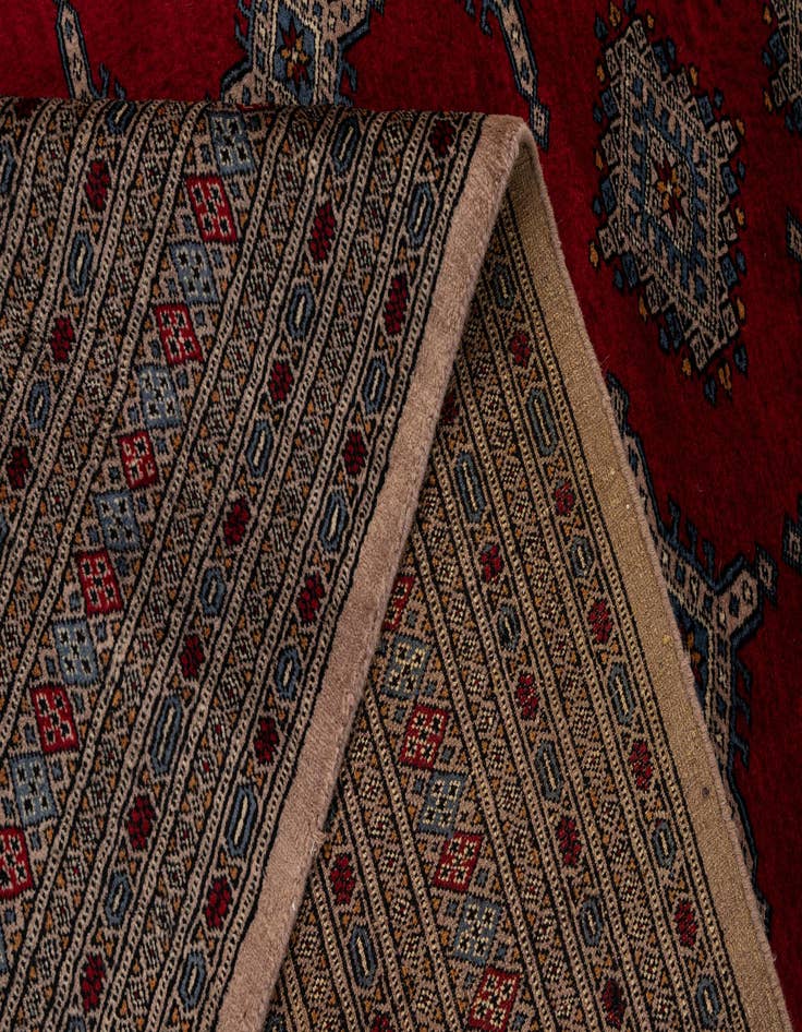 Detail image of  8' 5 x 11'  Hand Knotted Bokhara Oriental Wool Rug