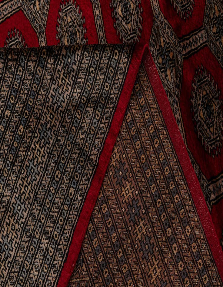 Detail image of  8' x 10' 11  Hand Knotted Bokhara Oriental Wool Rug