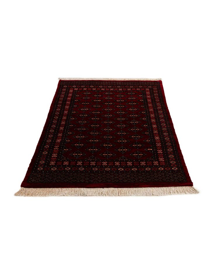 Detail image of  4' 1 x 6' 2  Hand Knotted Bokhara Wool Rug