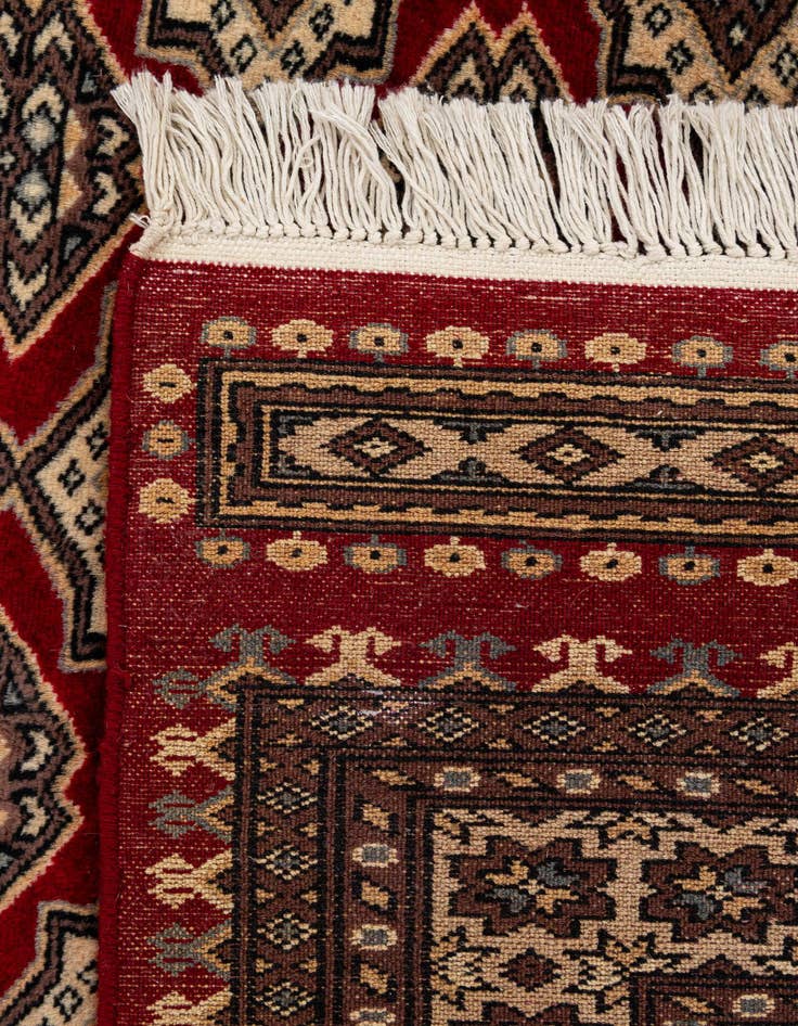 Detail image of  4' 1 x 6' 6  Hand Knotted Bokhara Wool Rug