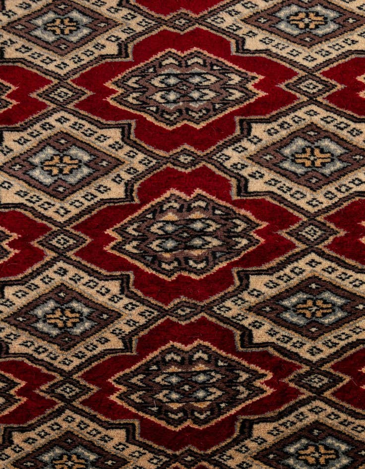 Detail image of  4' 1 x 6' 6  Hand Knotted Bokhara Wool Rug