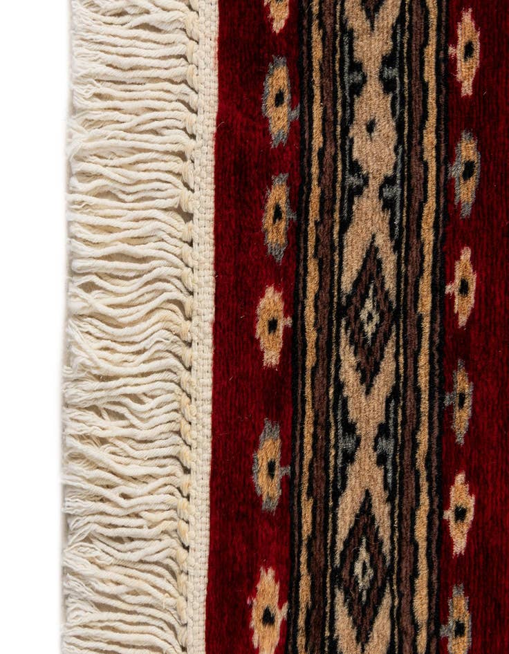 Detail image of  4' 1 x 6' 6  Hand Knotted Bokhara Wool Rug