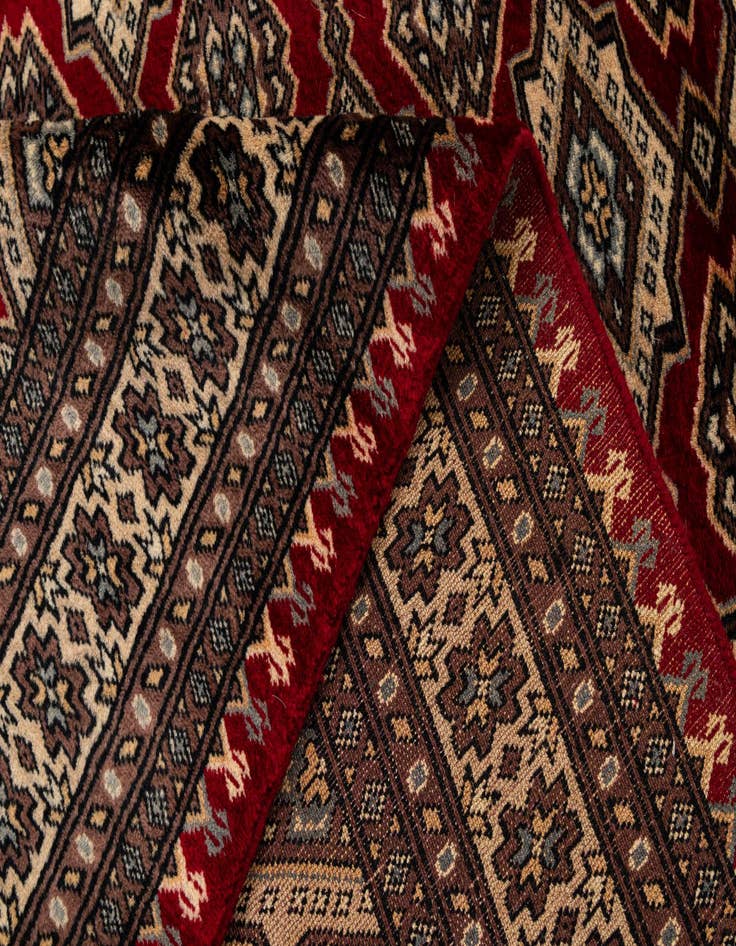 Detail image of  4' 1 x 6' 6  Hand Knotted Bokhara Wool Rug