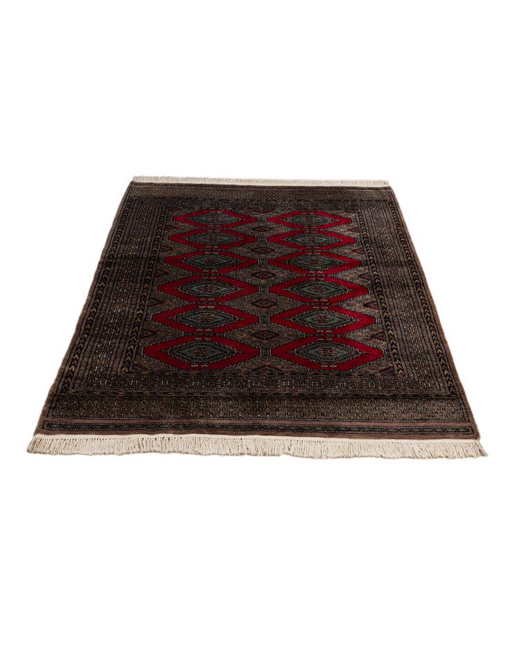 Detail image of  4' 3 x 6'  Hand Knotted Bokhara Oriental Wool Rug