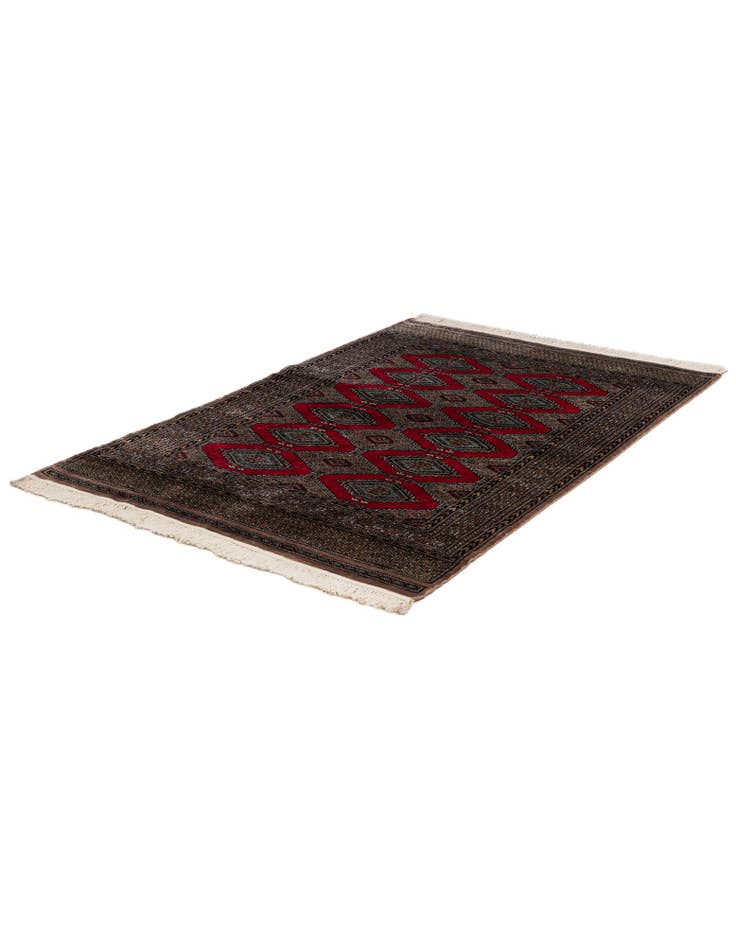 Detail image of  4' 3 x 6'  Hand Knotted Bokhara Oriental Wool Rug