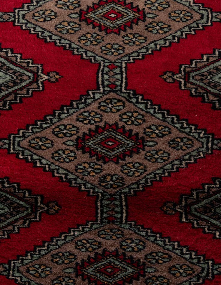 Detail image of  4' 3 x 6'  Hand Knotted Bokhara Oriental Wool Rug