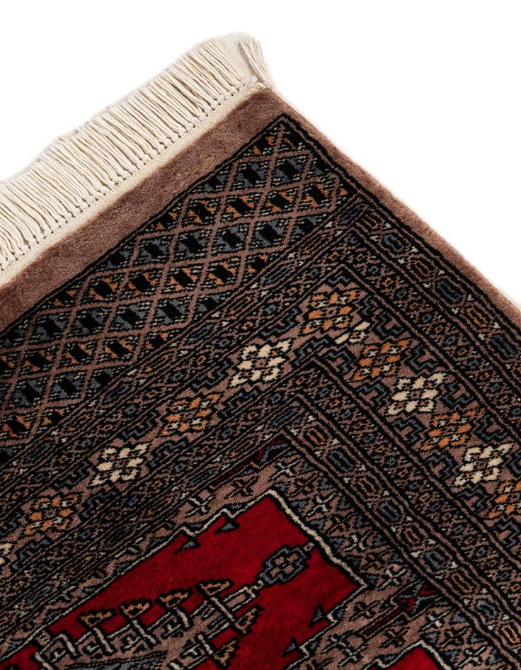 Detail image of  3' 2 x 5'  Hand Knotted Bokhara Oriental Wool Rug