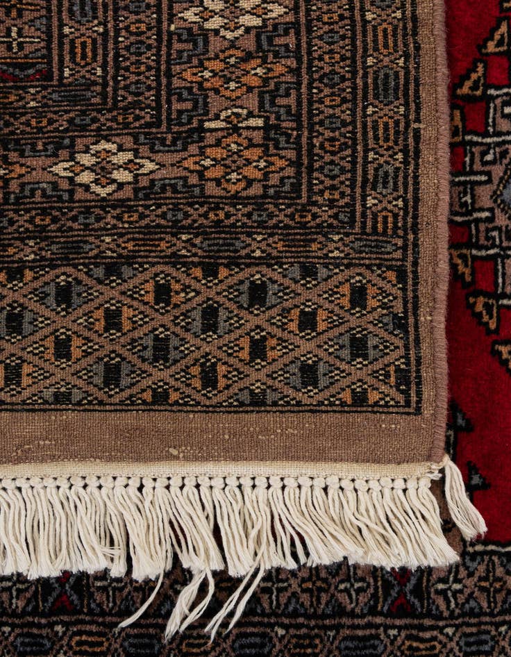 Detail image of  3' 2 x 5'  Hand Knotted Bokhara Oriental Wool Rug