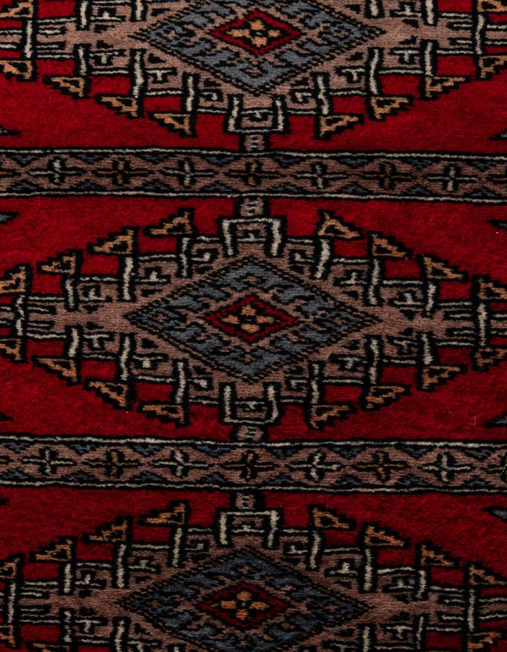 Detail image of  3' 2 x 5'  Hand Knotted Bokhara Oriental Wool Rug