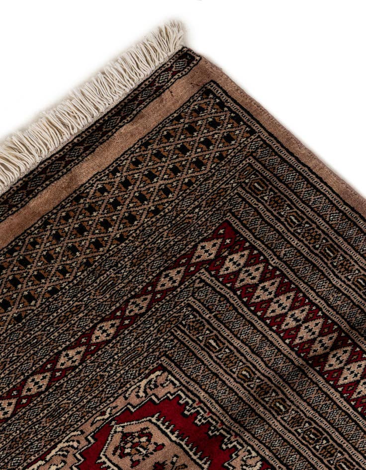 Detail image of  4' 2 x 5' 10  Hand Knotted Bokhara Wool Rug