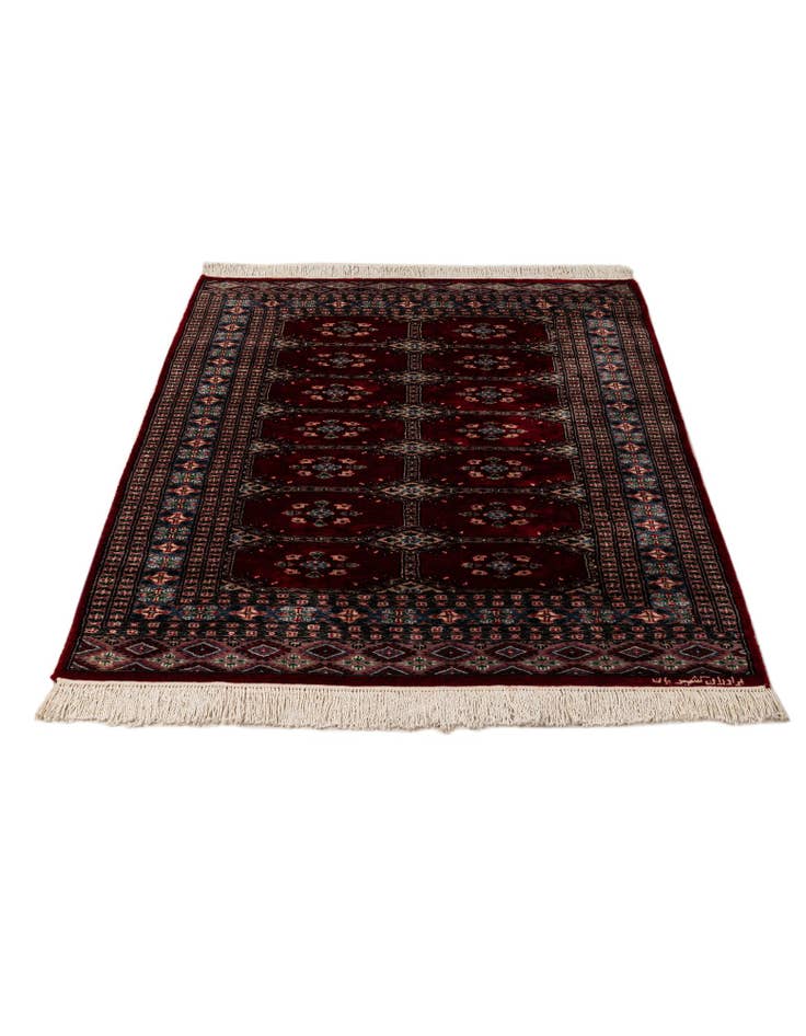 Detail image of  4' 2 x 5' 7  Hand Knotted Bokhara Oriental Wool Rug