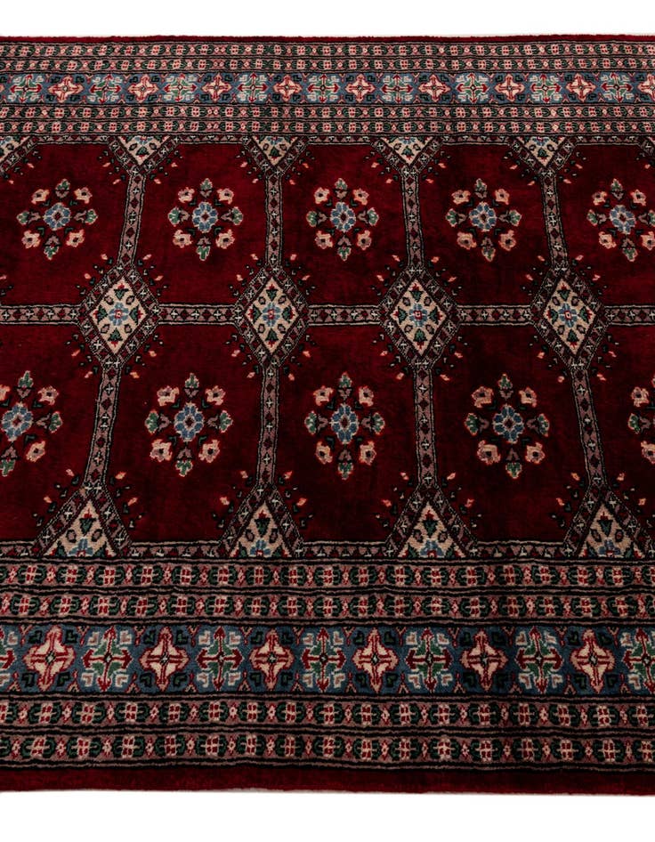 Detail image of  4' 2 x 5' 7  Hand Knotted Bokhara Oriental Wool Rug
